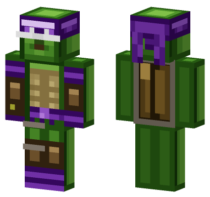 Donatello Ninja Turtle Minecraft Bedrock skin