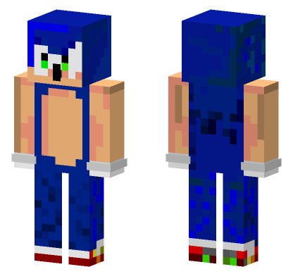 Downscaled Sonic The Hedgehog Minecraft Bedrock skin