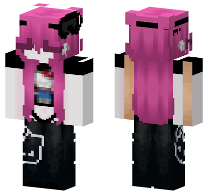 E Girl With Pink Hair Minecraft Bedrock skin