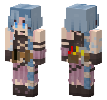 Electric Current Girl Minecraft Bedrock skin