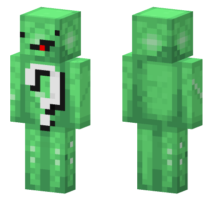 Emerald Lucky Block Minecraft Bedrock skin