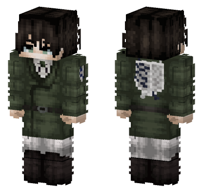 Eren Yeager Survey Corps Minecraft Bedrock skin