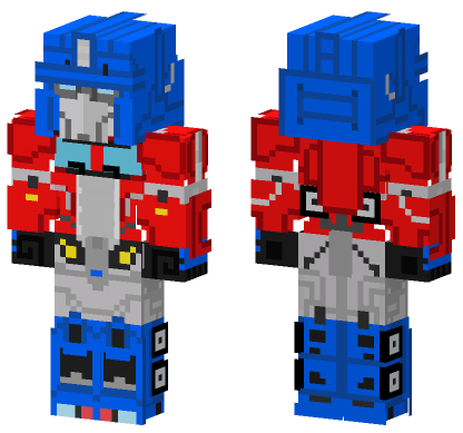 Evergreen Optimus Prime Minecraft Bedrock skin