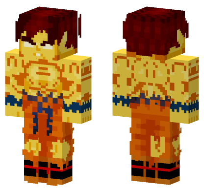 False Super Saiyan Goku Minecraft Bedrock skin