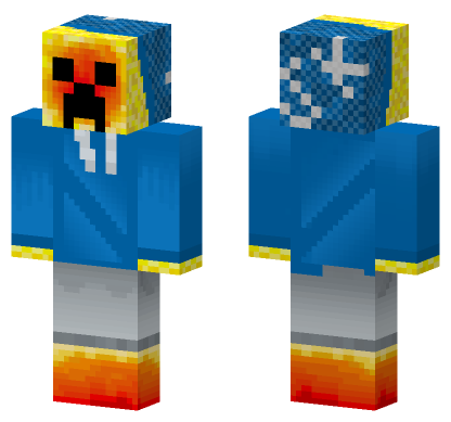 Fire Creeper Chill Edition Minecraft Bedrock skin