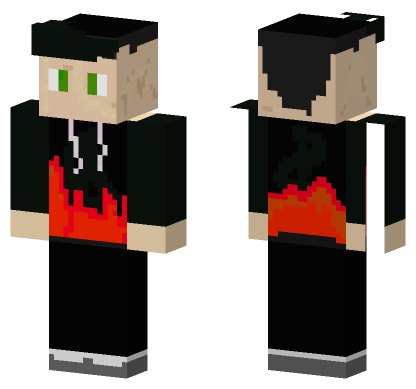 Fire Hoodie Guy Minecraft Bedrock skin