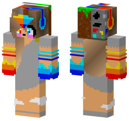 Fire Water Earth Air Girl Minecraft Bedrock skin