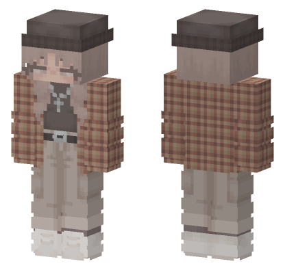 Flannel Girl With Chains Minecraft Bedrock skin
