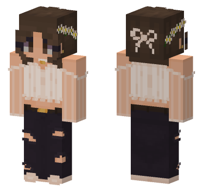 Floral Crown Girl Minecraft Bedrock skin
