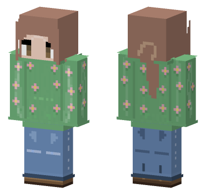 Floral Dress Girl Minecraft Bedrock skin