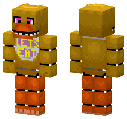 FNAF 1 Chica Skin Minecraft Bedrock skin