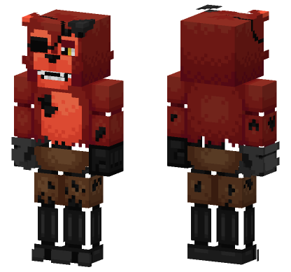 FNAF World Withered Foxy Minecraft Bedrock skin