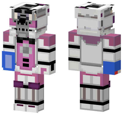 Funtime Freddy Faceplates Open Minecraft Bedrock skin