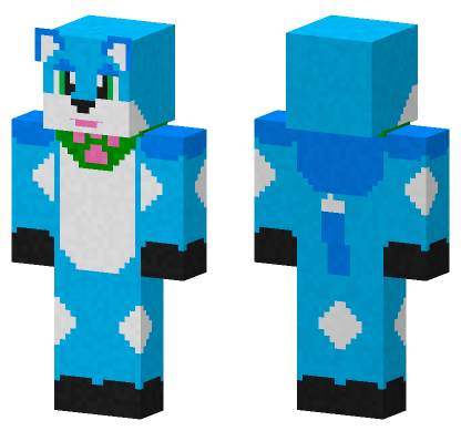 Furry Blue Wolf Minecraft Bedrock skin