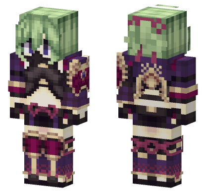 Genshin Impact Kuki Shinobu Minecraft Bedrock skin