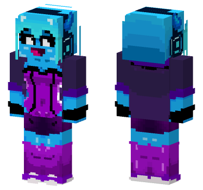 Geometry Dash Blue Girl Minecraft Bedrock skin
