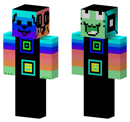 Geometry Dash Face Minecraft Bedrock skin