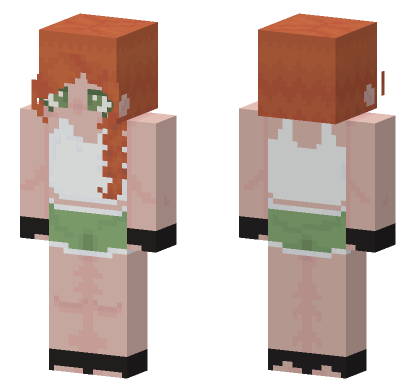 Ginger Braided Hairstyle Girl Minecraft Bedrock skin