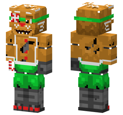 Gingerbread Foxy Minecraft Bedrock skin