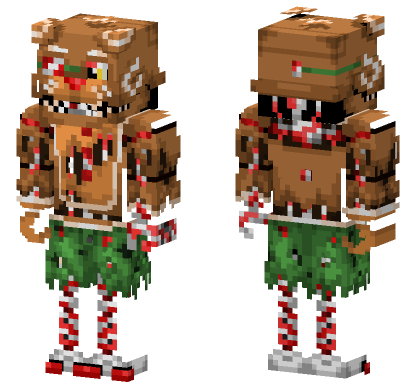 Gingerbread Foxy Christmas Minecraft Bedrock skin