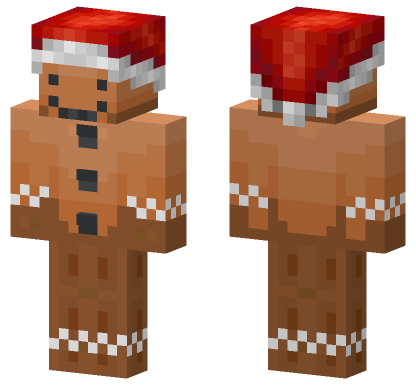 Gingerbread Man With Santa Hat Minecraft Bedrock skin