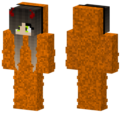 Girl 5387298 Orange Outfit Minecraft Bedrock skin