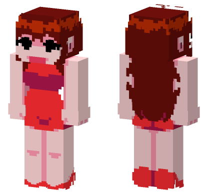 Girlfriend FNF Red Dress Minecraft Bedrock skin