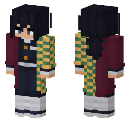 Giyu Demon Slayer Minecraft Bedrock skin