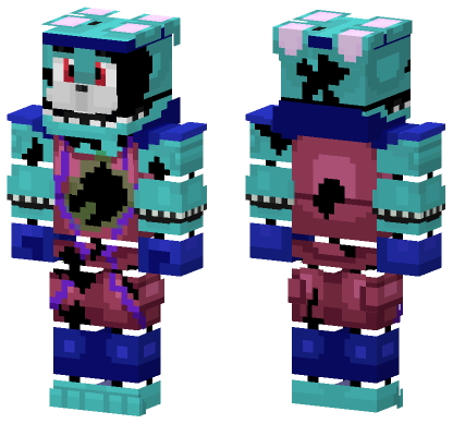 Glamrock Bonnie Shattered Minecraft Bedrock skin