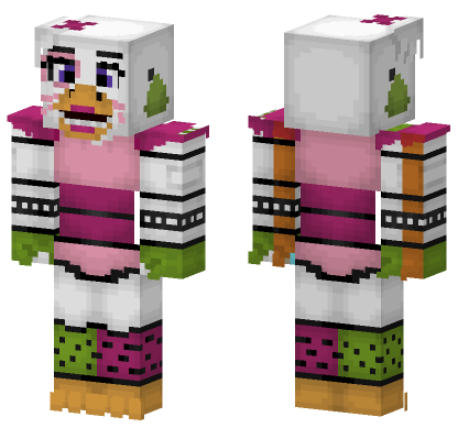 Glamrock Chica Updated Minecraft Bedrock skin