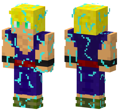 Gohan Aaron Super Saiyan 2 Minecraft Bedrock skin