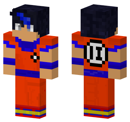 Goku Orange Outfit Minecraft Bedrock skin