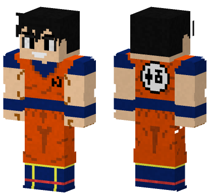 Goku Orange Outfit Minecraft Bedrock skin