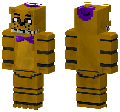 Golden Freddy FNAF Minecraft Bedrock skin