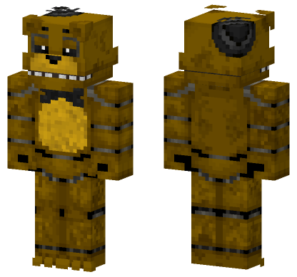 Golden Freddy FNAF Minecraft Bedrock skin
