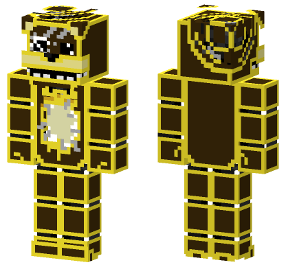 Golden Freddy FNAF AR Black Heart Minecraft Bedrock skin