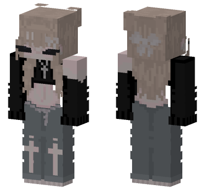 Goth Girl Outfit Minecraft Bedrock skin