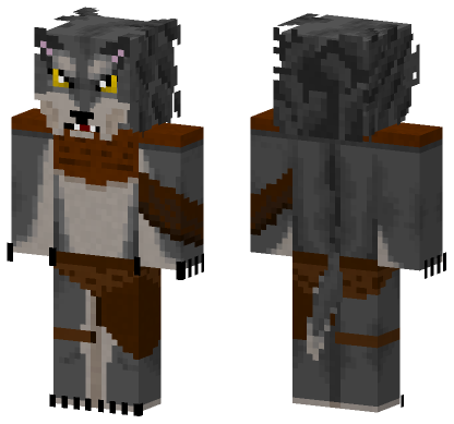 Gray Fang Wolf Minecraft Bedrock skin