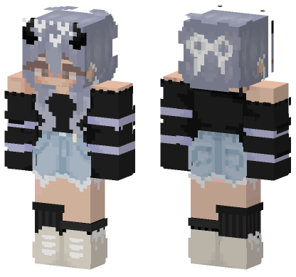 Gray Haired Girl Minecraft Bedrock skin