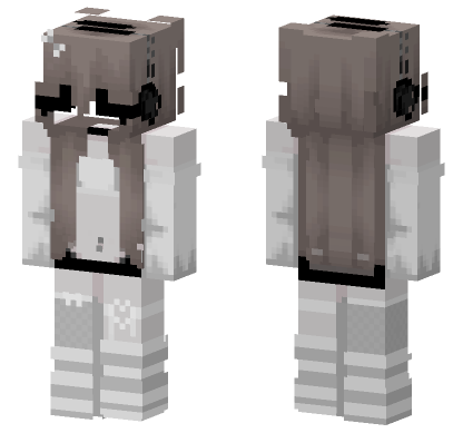 Gray Hoodie Girl Minecraft Bedrock skin