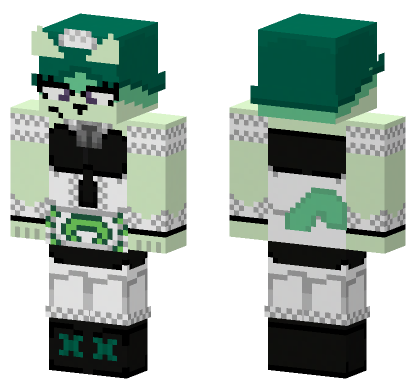Green and Black Maid Outfit Minecraft Bedrock skin