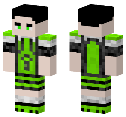 Green And Black Player Minecraft Bedrock skin