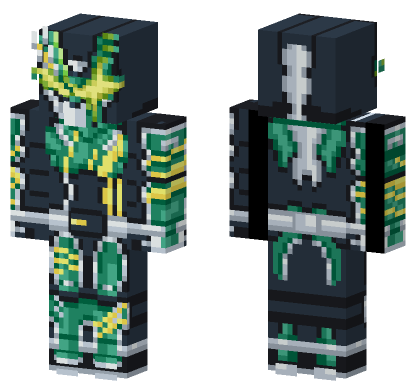 Green And Yellow Robot Minecraft Bedrock skin