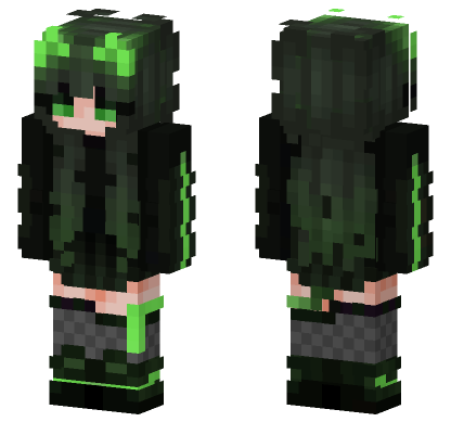 Green Cat Minecraft Bedrock skin