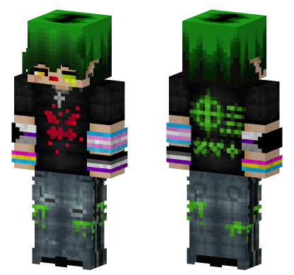 Green Clown Outfit Minecraft Bedrock skin