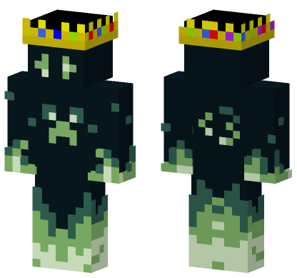 Green Creeper Flames Minecraft Bedrock skin
