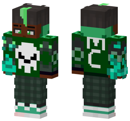 Green Flame Powers Skin Minecraft Bedrock skin