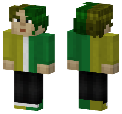 Green Hair Girl Minecraft Bedrock skin