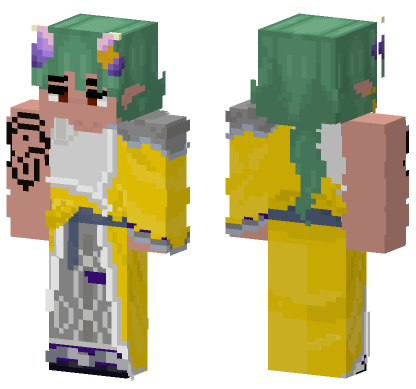 Green Haired Elf Minecraft Bedrock skin