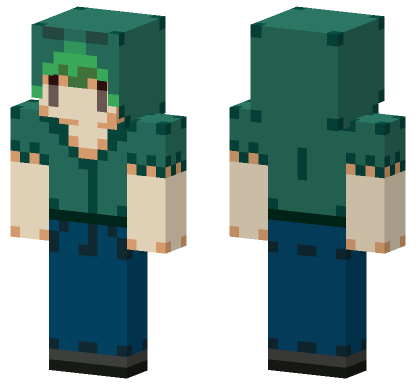 Green Haired Zombie Minecraft Bedrock skin